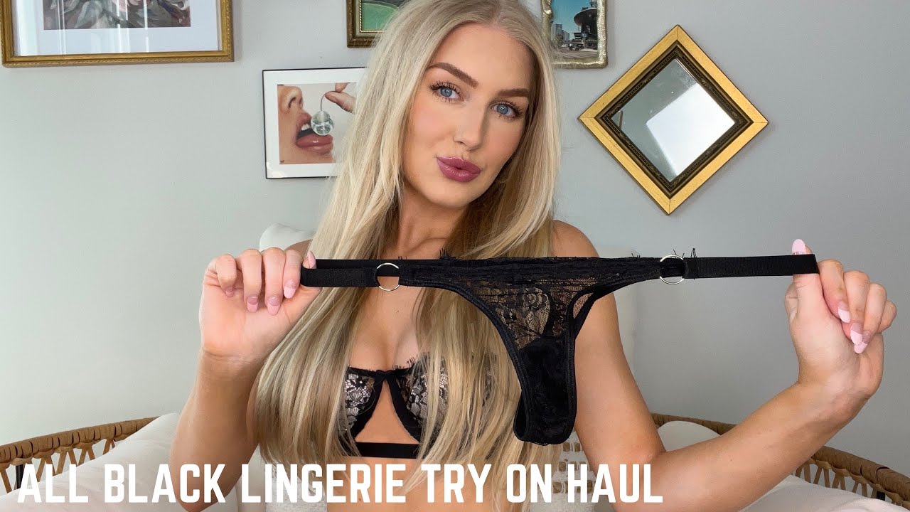 image 0 All Black Lingerie Try On Haul