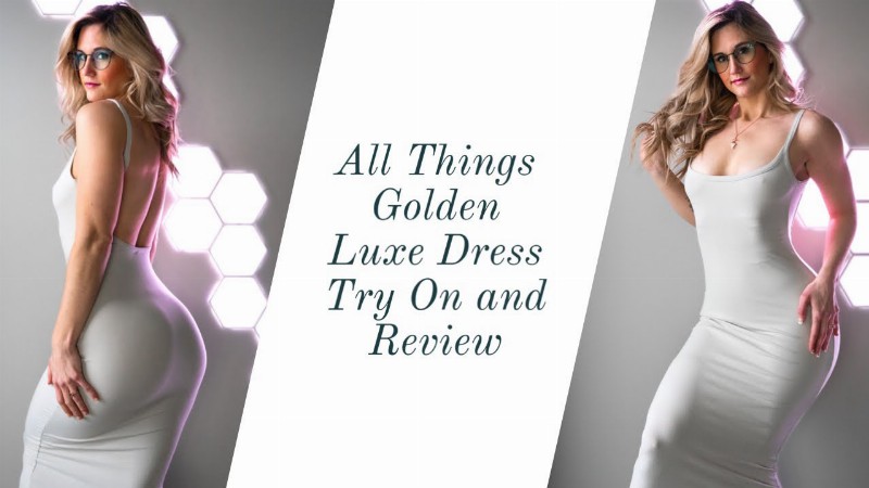 image 0 All Things Golden Luxe Bodycon Dress Try On And Review.