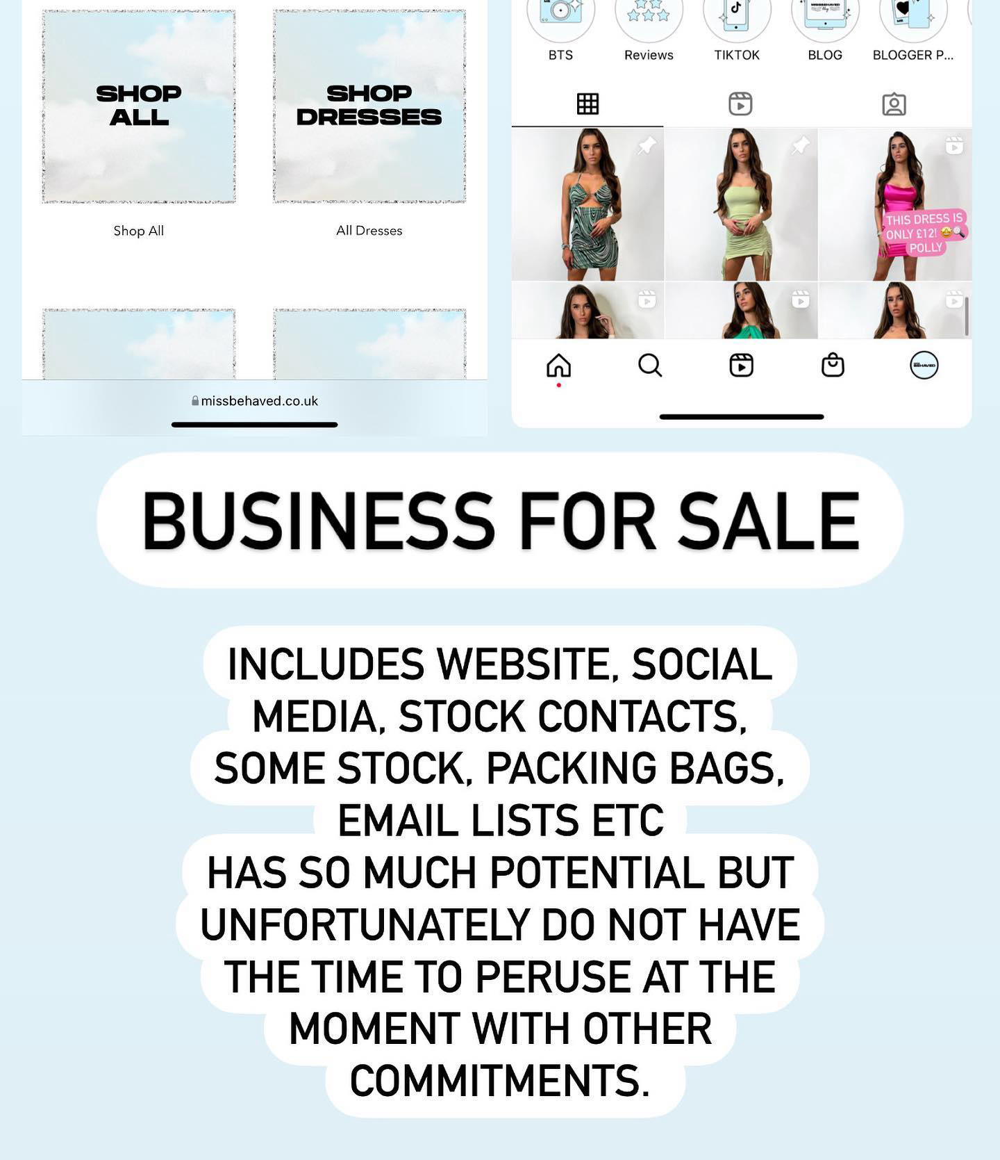 image  1 MissBehaved - BUSINESS FOR SALE (see images)#businessforsale #boutiqueforsale #brandforsale #clothin