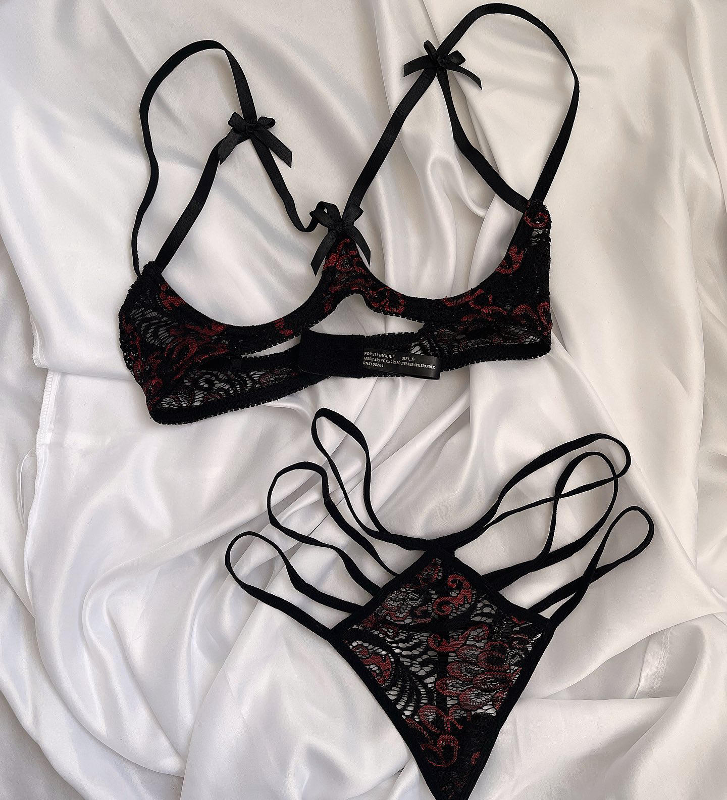 image  1 Popsi Lingerie - Pretty dainty details on our open cup set